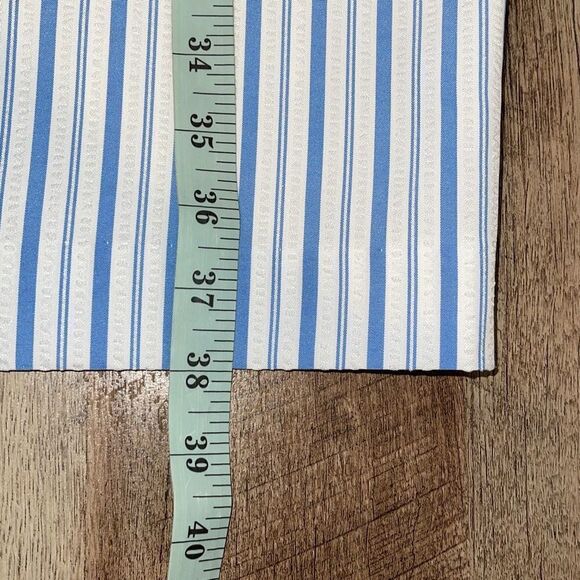 London‎ Times Women's Sleeveless Laced Stripe Eyelet Dress White Blue Size 12 - Picture 8 of 10